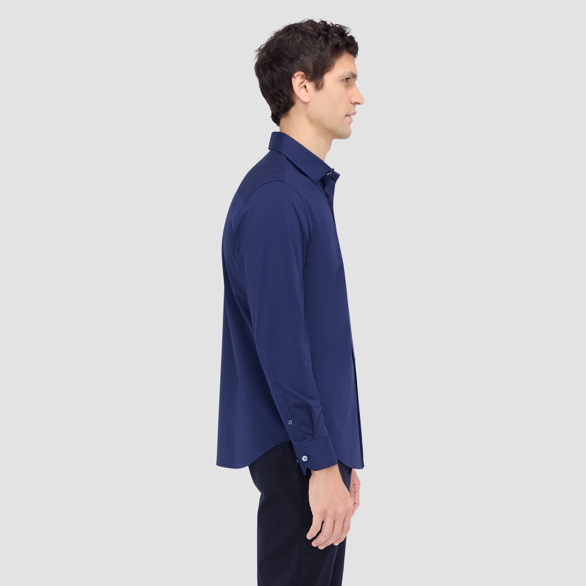 Bugatchi James Solid OoohCotton® Shirt Navy