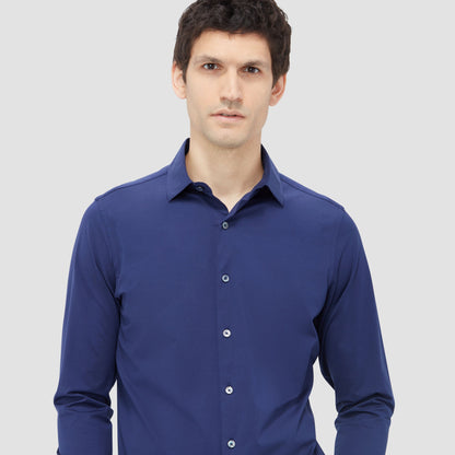 Bugatchi James Solid OoohCotton® Shirt Navy