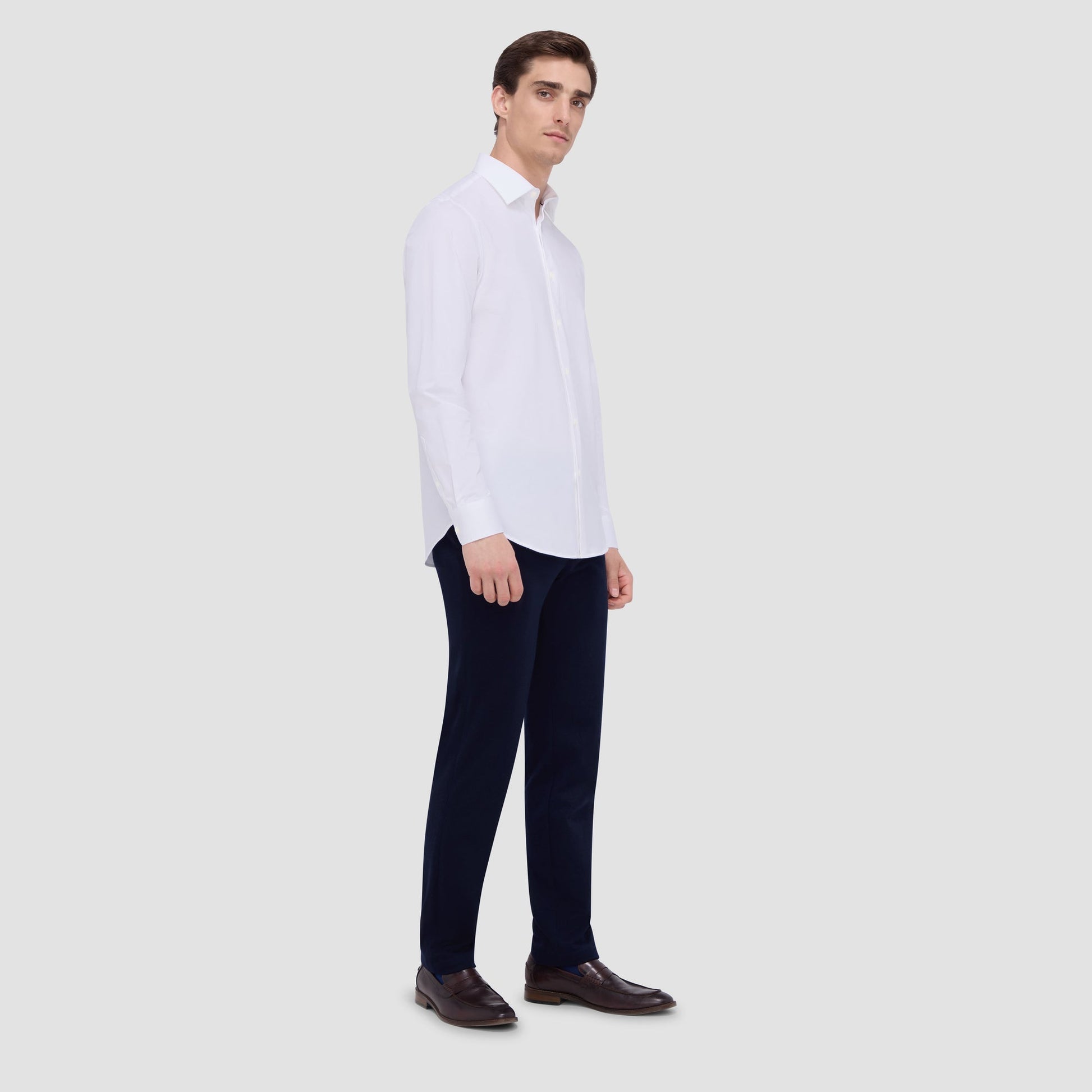 Bugatchi James Solid OoohCotton® Shirt White