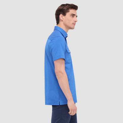 Bugatchi Peter Solid OoohCotton® Short Sleeve Shirt Classic Blue