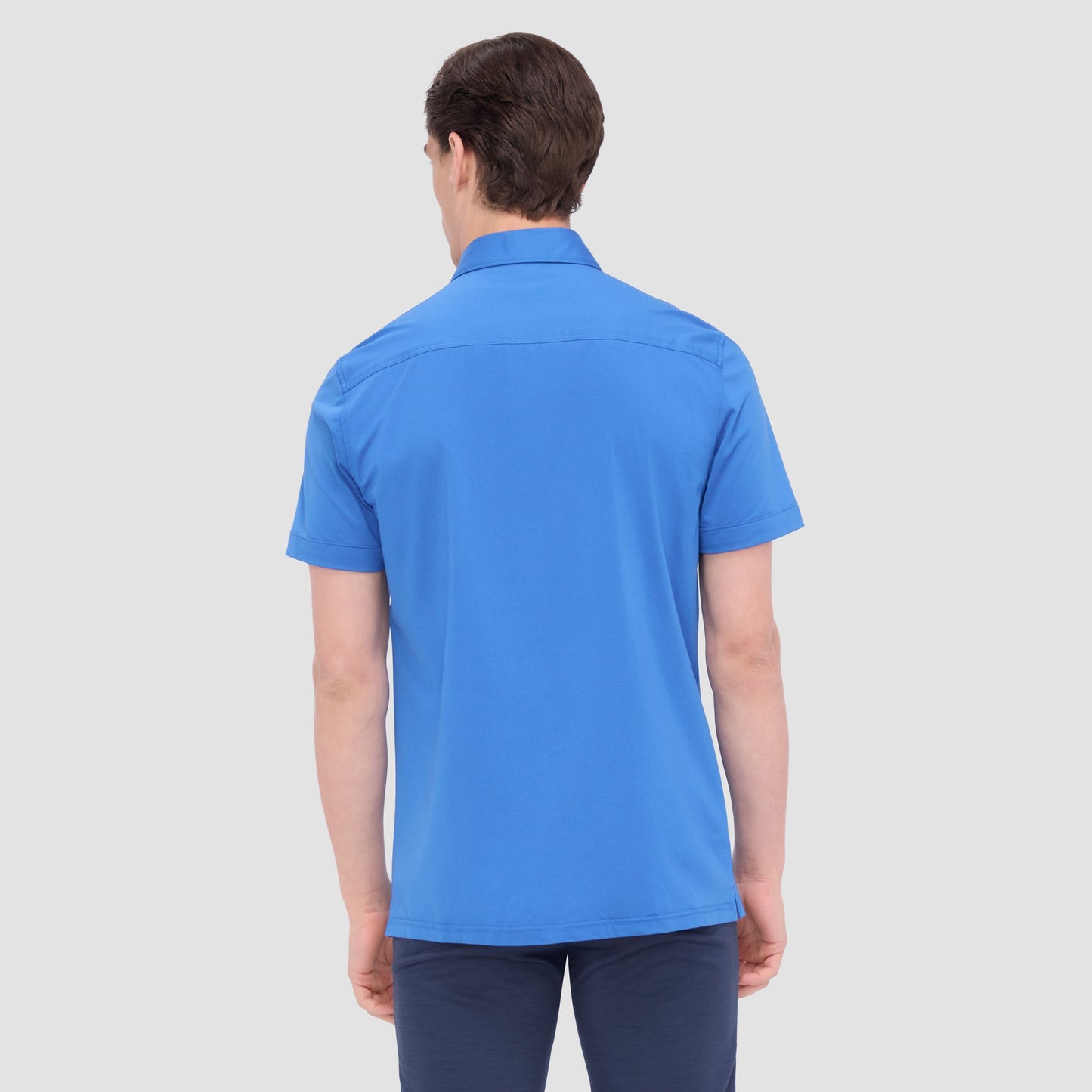 Bugatchi Peter Solid OoohCotton® Short Sleeve Shirt Classic Blue