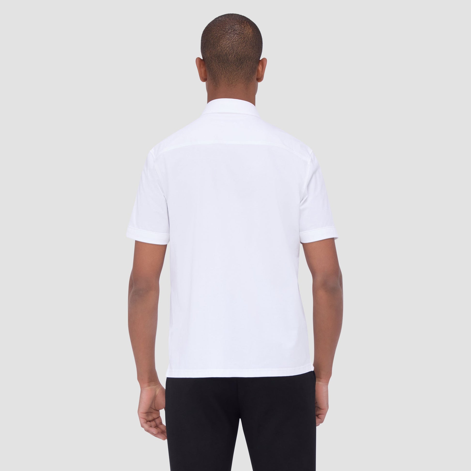 Bugatchi Peter Solid OoohCotton® Short Sleeve Shirt White