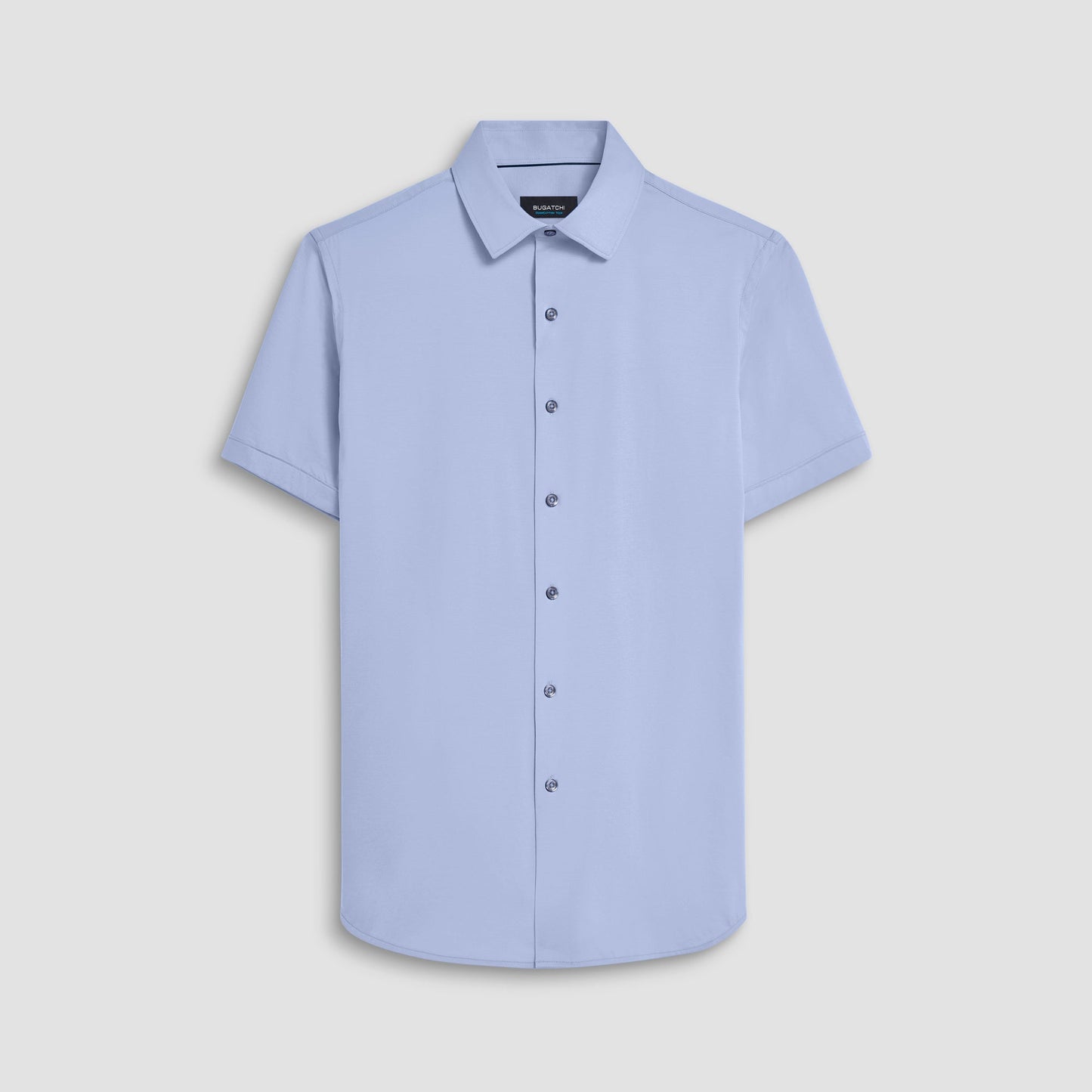 Bugatchi Miles Solid OoohCotton® Short Sleeve Shirt Air Blue