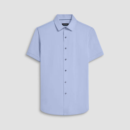 Bugatchi Miles Solid OoohCotton® Short Sleeve Shirt Air Blue