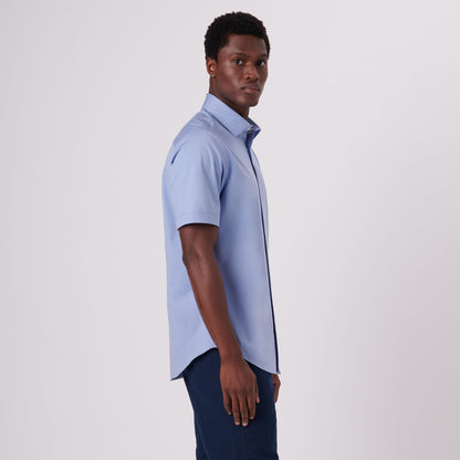 Bugatchi Miles Solid OoohCotton® Short Sleeve Shirt Air Blue