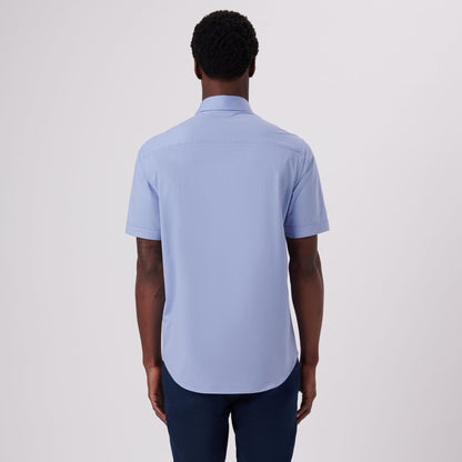 Bugatchi Miles Solid OoohCotton® Short Sleeve Shirt Air Blue