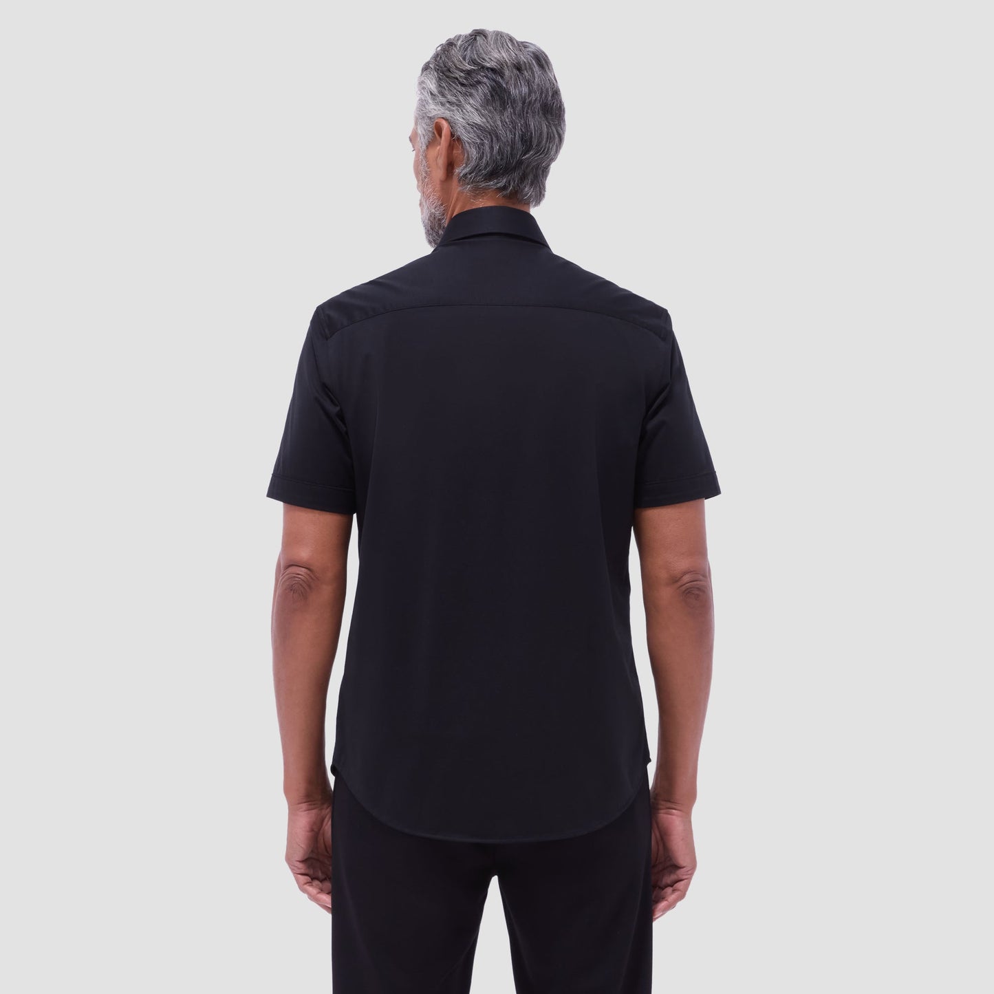 Bugatchi Miles Solid OoohCotton® Short Sleeve Shirt Black