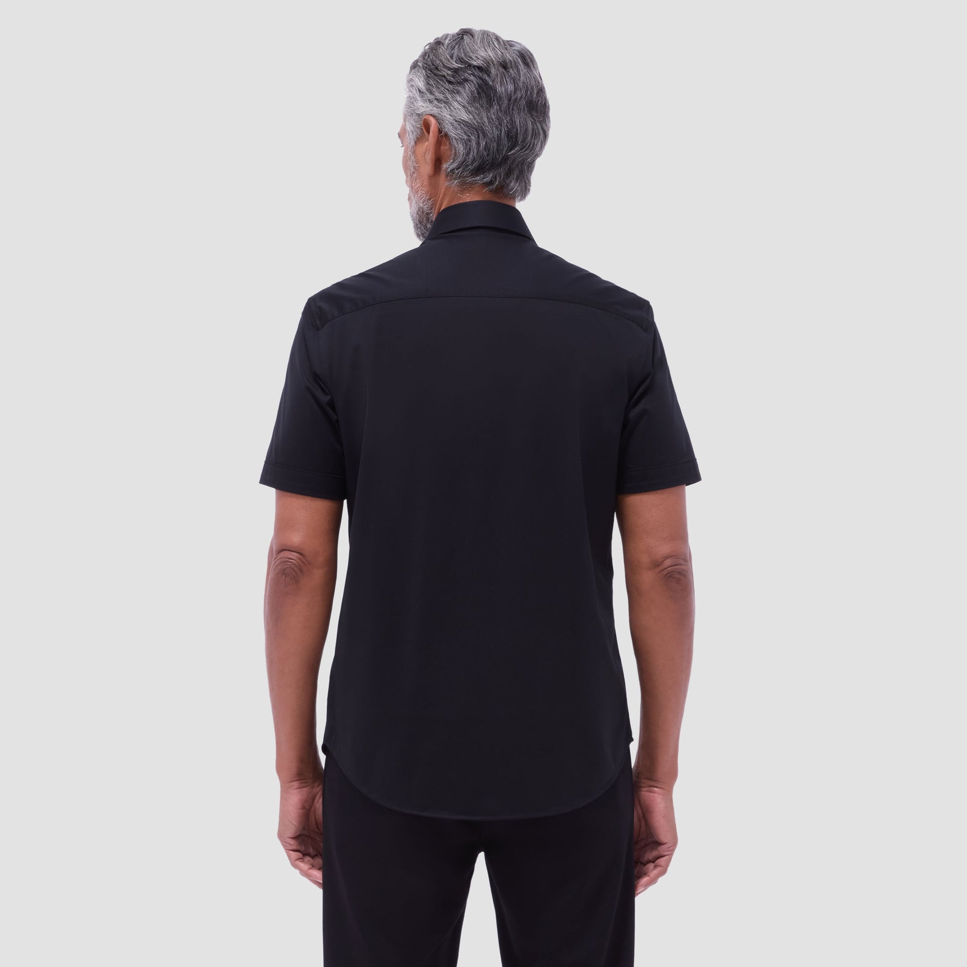 Bugatchi Miles Solid OoohCotton® Short Sleeve Shirt Black