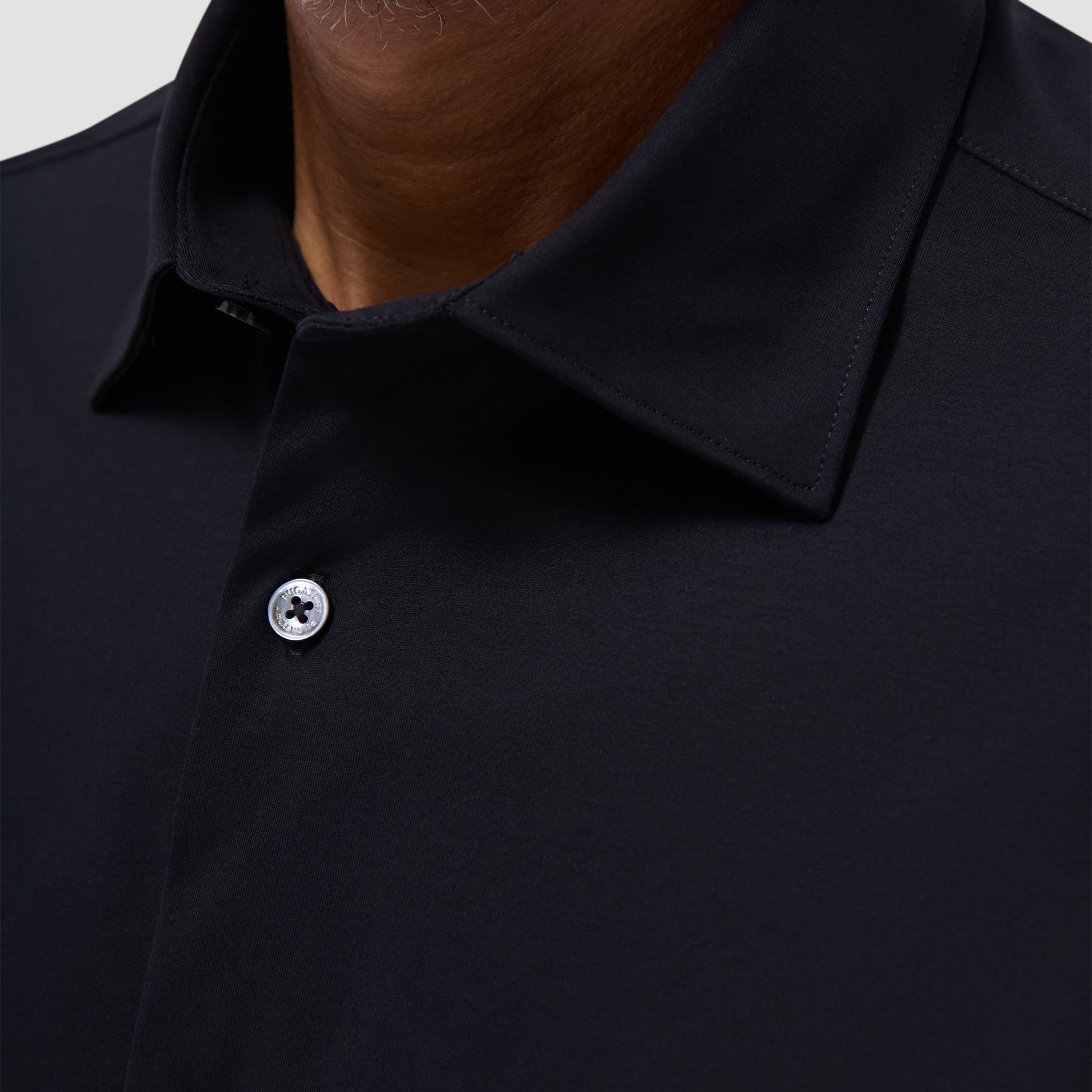 Bugatchi Miles Solid OoohCotton® Short Sleeve Shirt Black