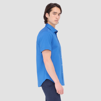 Bugatchi Miles Solid OoohCotton® Short Sleeve Shirt Classic Blue