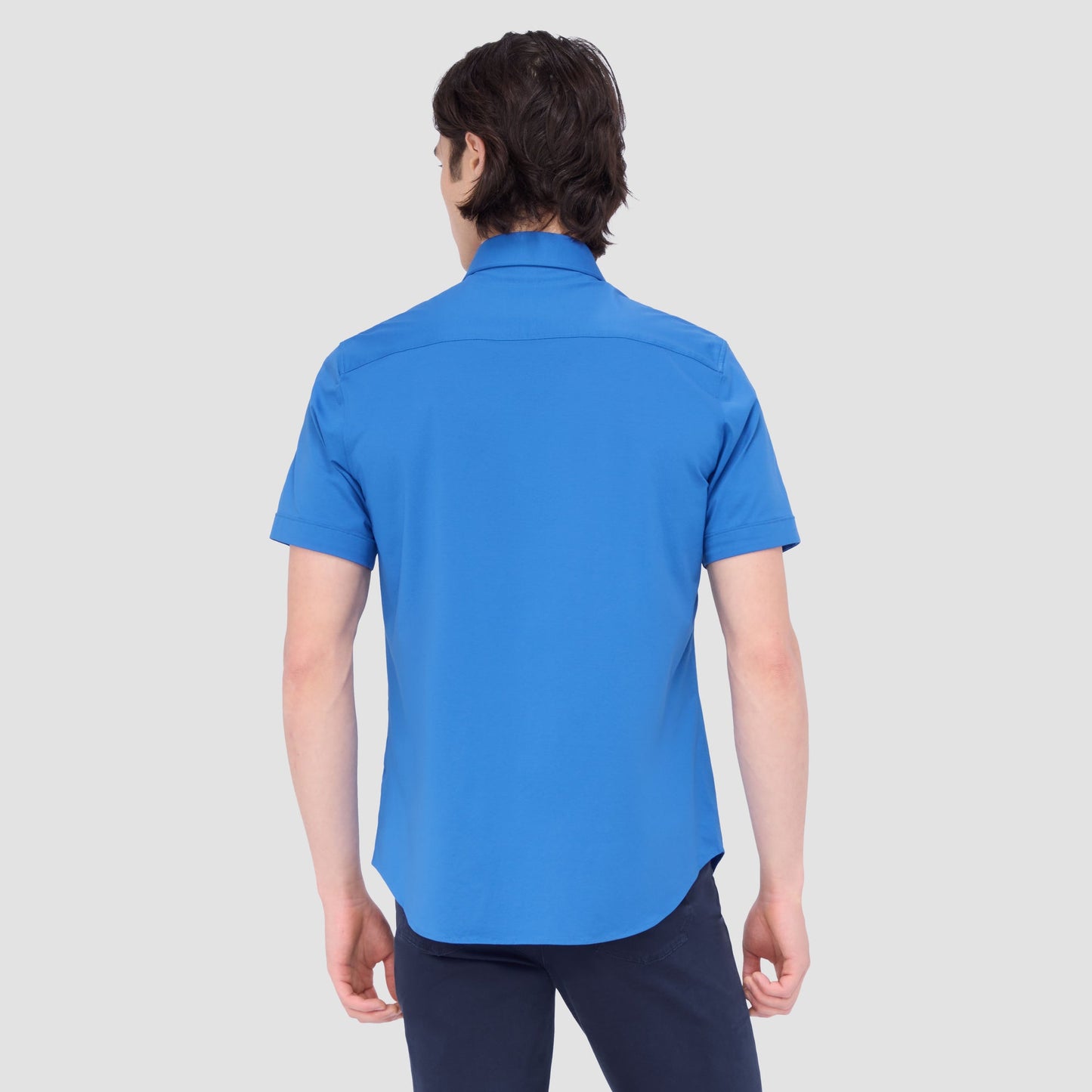 Bugatchi Miles Solid OoohCotton® Short Sleeve Shirt Classic Blue
