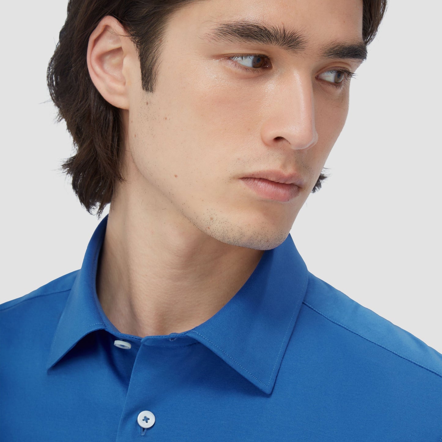 Bugatchi Miles Solid OoohCotton® Short Sleeve Shirt Classic Blue