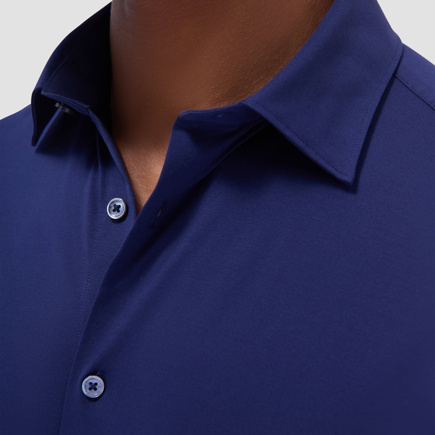 Bugatchi Miles Solid OoohCotton® Short Sleeve Shirt Navy