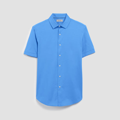 Bugatchi Miles Solid OoohCotton® Short Sleeve Shirt Ocean