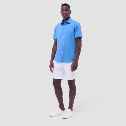 Bugatchi Miles Solid OoohCotton® Short Sleeve Shirt Ocean