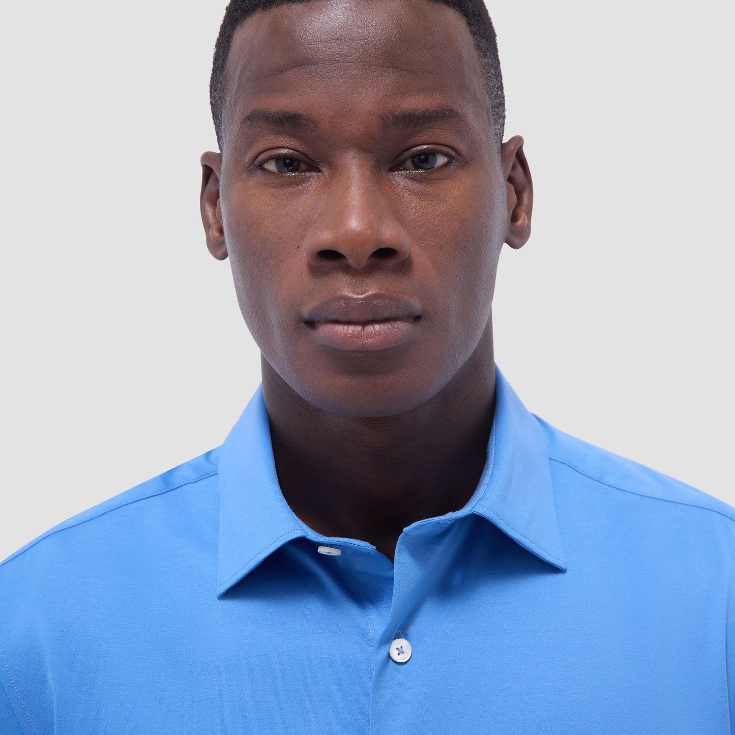 Bugatchi Miles Solid OoohCotton® Short Sleeve Shirt Ocean
