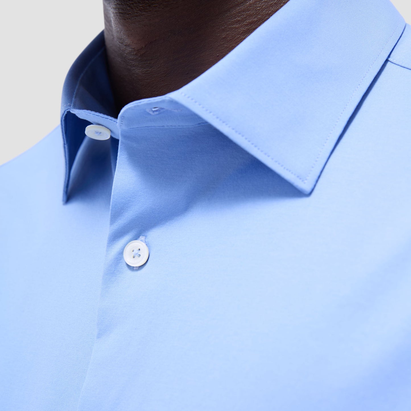 Bugatchi Miles Solid OoohCotton® Short Sleeve Shirt Sky