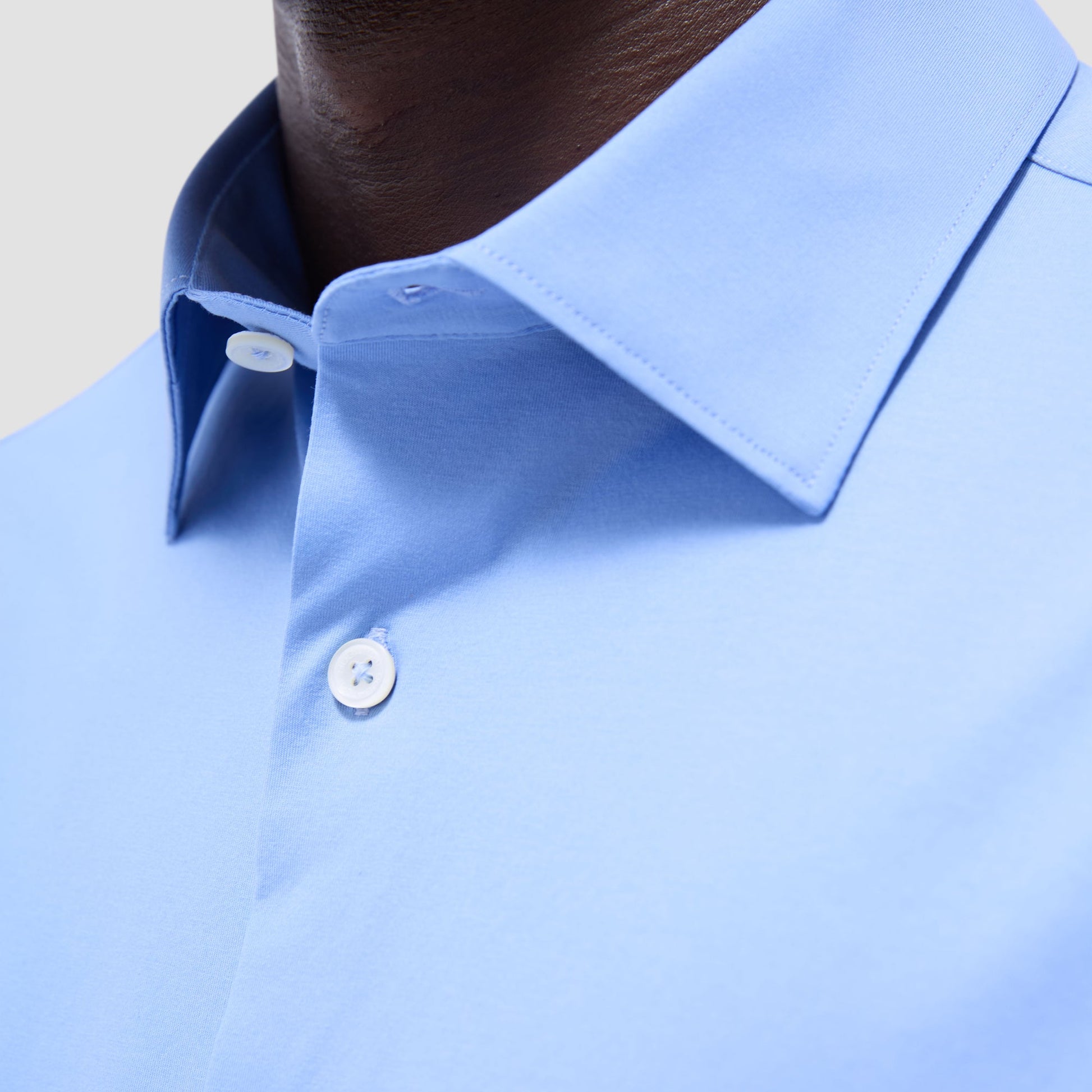Bugatchi Miles Solid OoohCotton® Short Sleeve Shirt Sky