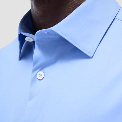 Bugatchi Miles Solid OoohCotton® Short Sleeve Shirt Sky