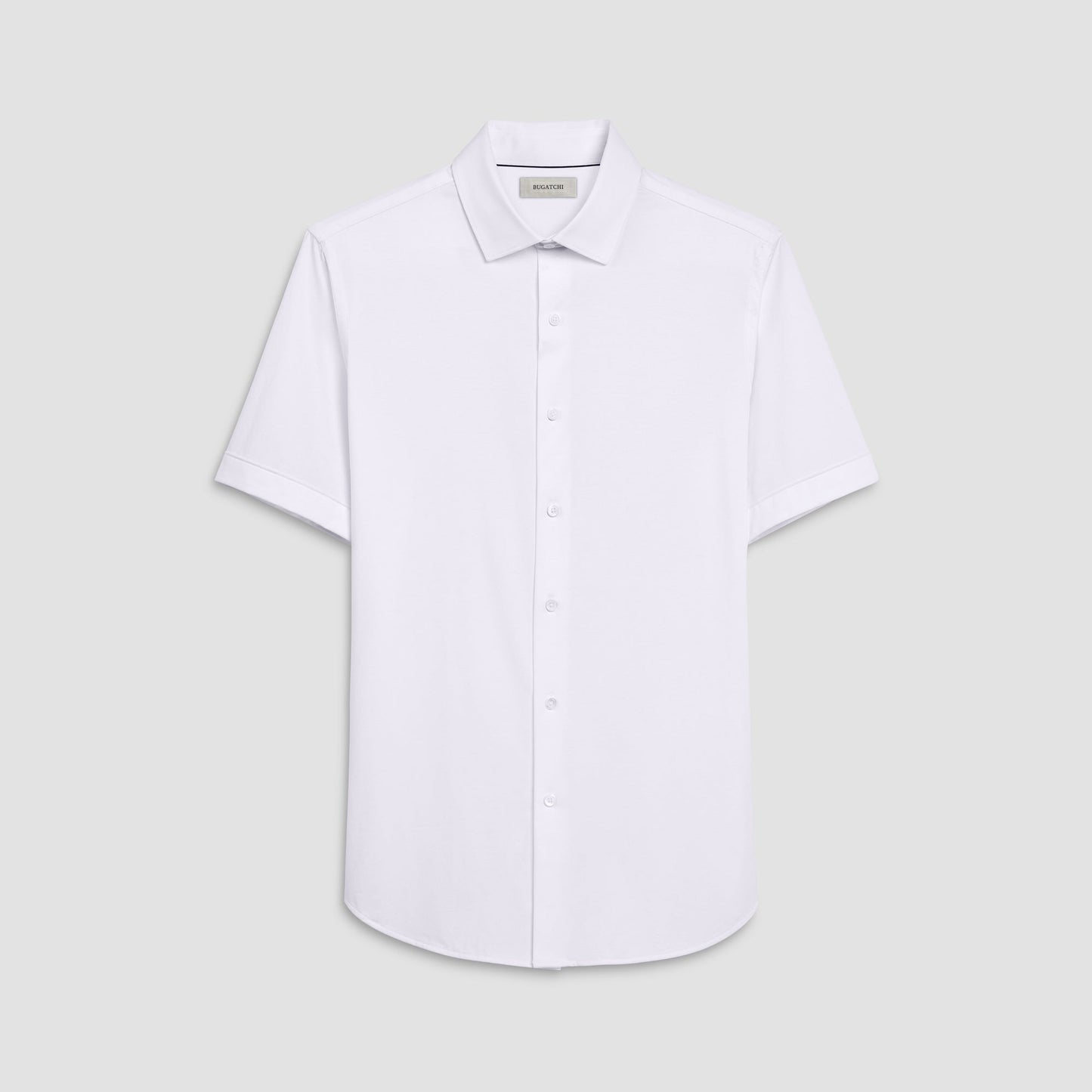 Bugatchi Miles Solid OoohCotton® Short Sleeve Shirt White