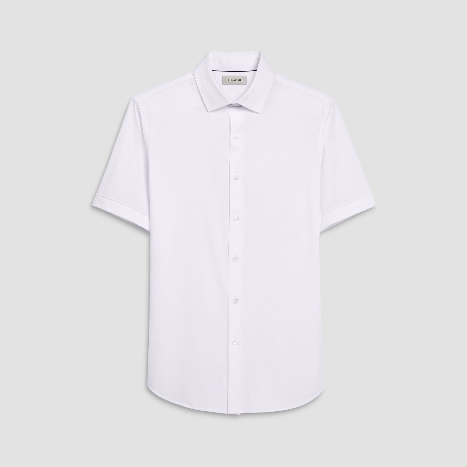 Bugatchi Miles Solid OoohCotton® Short Sleeve Shirt White
