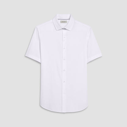 Bugatchi Miles Solid OoohCotton® Short Sleeve Shirt White