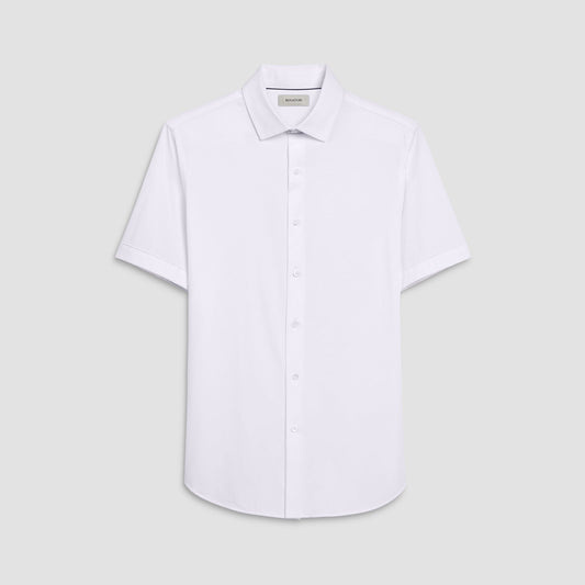 Bugatchi Miles Solid OoohCotton® Short Sleeve Shirt White