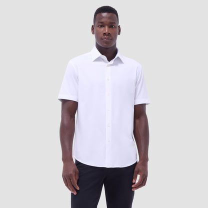 Bugatchi Miles Solid OoohCotton® Short Sleeve Shirt White