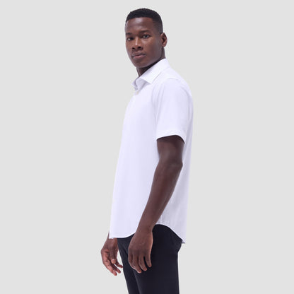 Bugatchi Miles Solid OoohCotton® Short Sleeve Shirt White