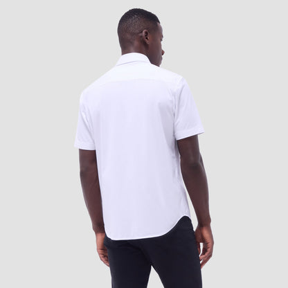 Bugatchi Miles Solid OoohCotton® Short Sleeve Shirt White