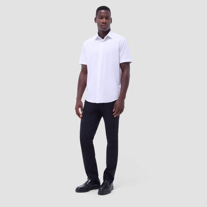 Bugatchi Miles Solid OoohCotton® Short Sleeve Shirt White