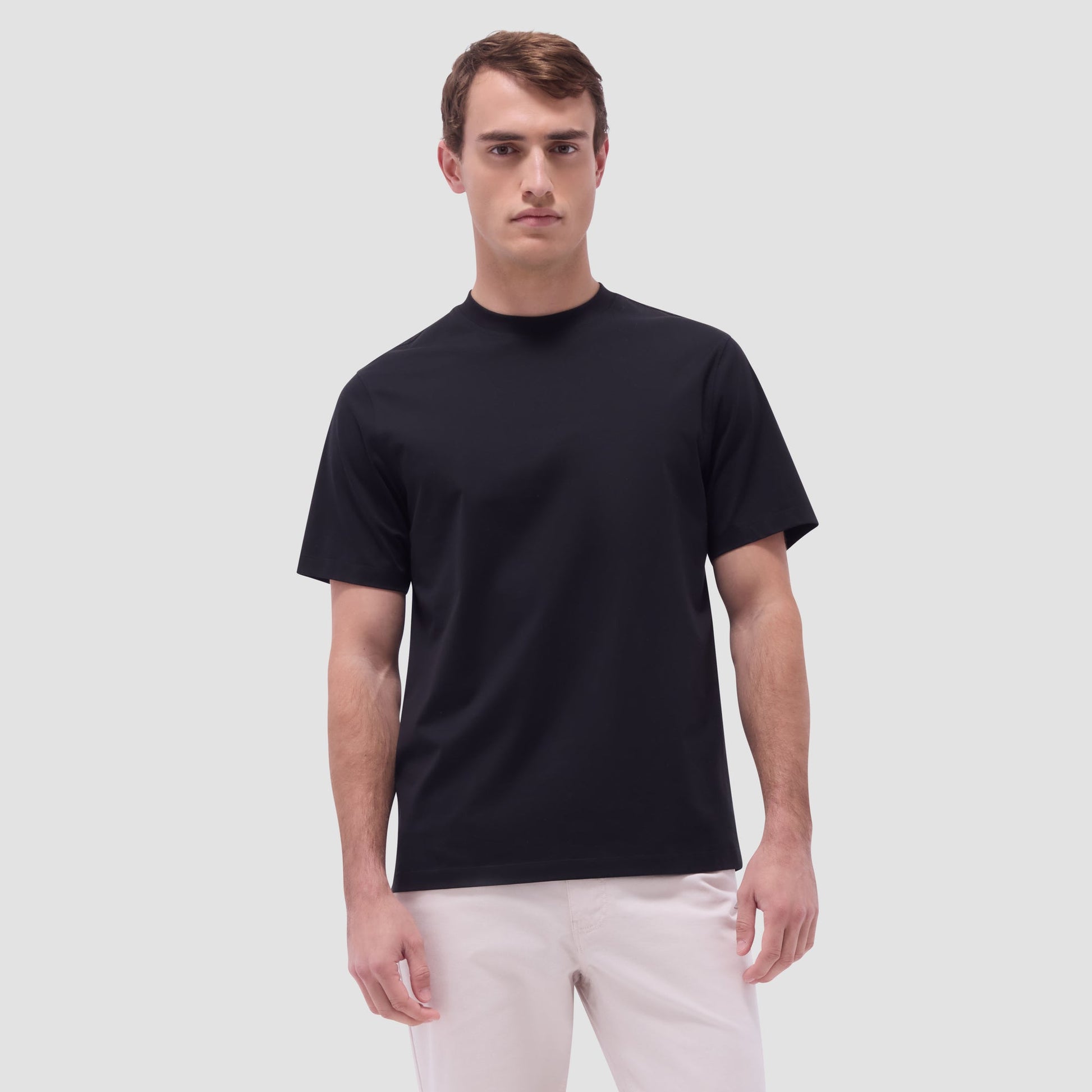 Bugatchi Rufus Solid OoohCotton® Crew Neck T-Shirt Black