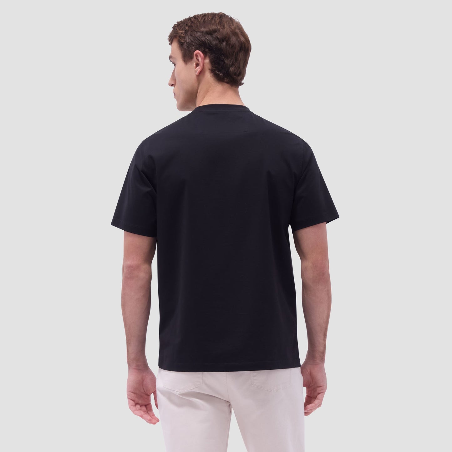 Bugatchi Rufus Solid OoohCotton® Crew Neck T-Shirt Black
