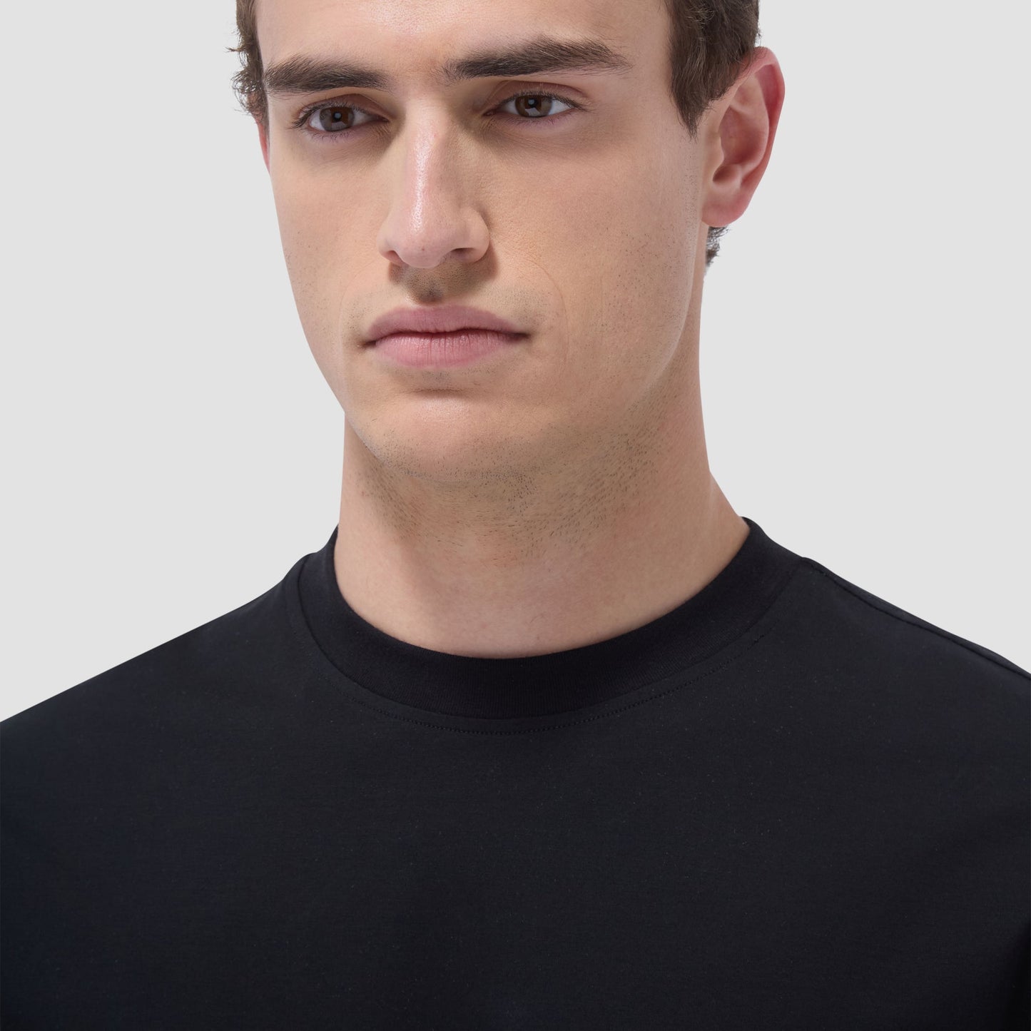 Bugatchi Rufus Solid OoohCotton® Crew Neck T-Shirt Black