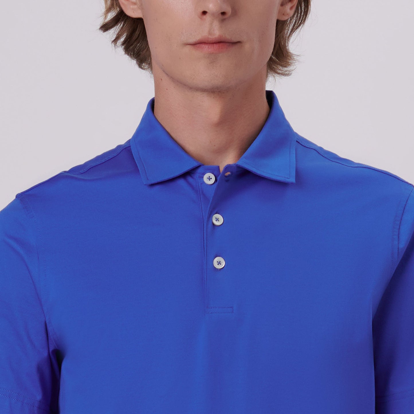 Bugatchi Victor Solid OoohCotton® Polo Classic Blue