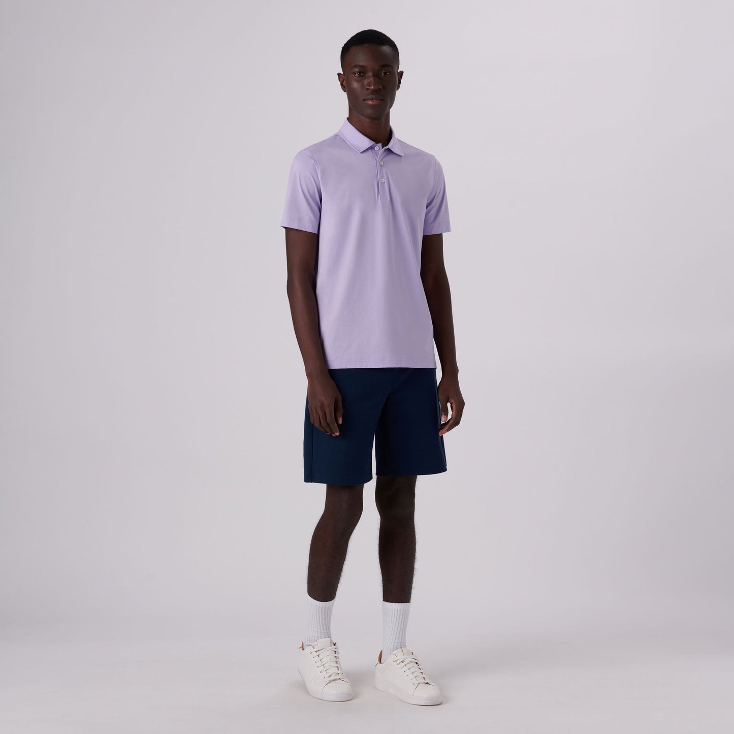 Bugatchi Victor Solid OoohCotton® Polo Lilac