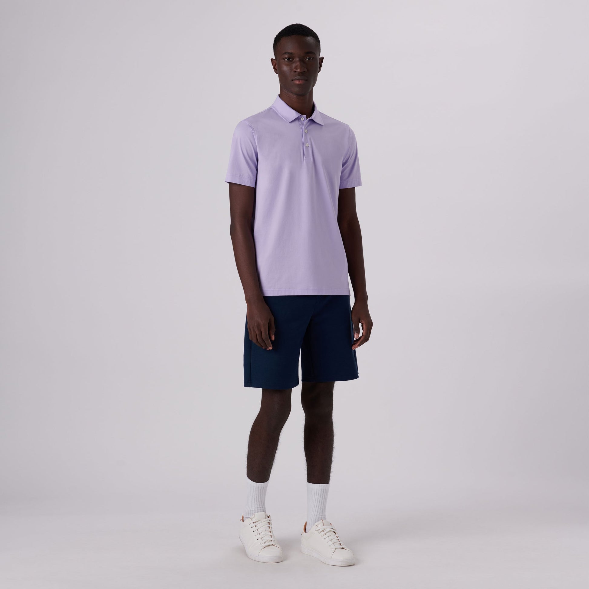 Bugatchi Victor Solid OoohCotton® Polo Lilac
