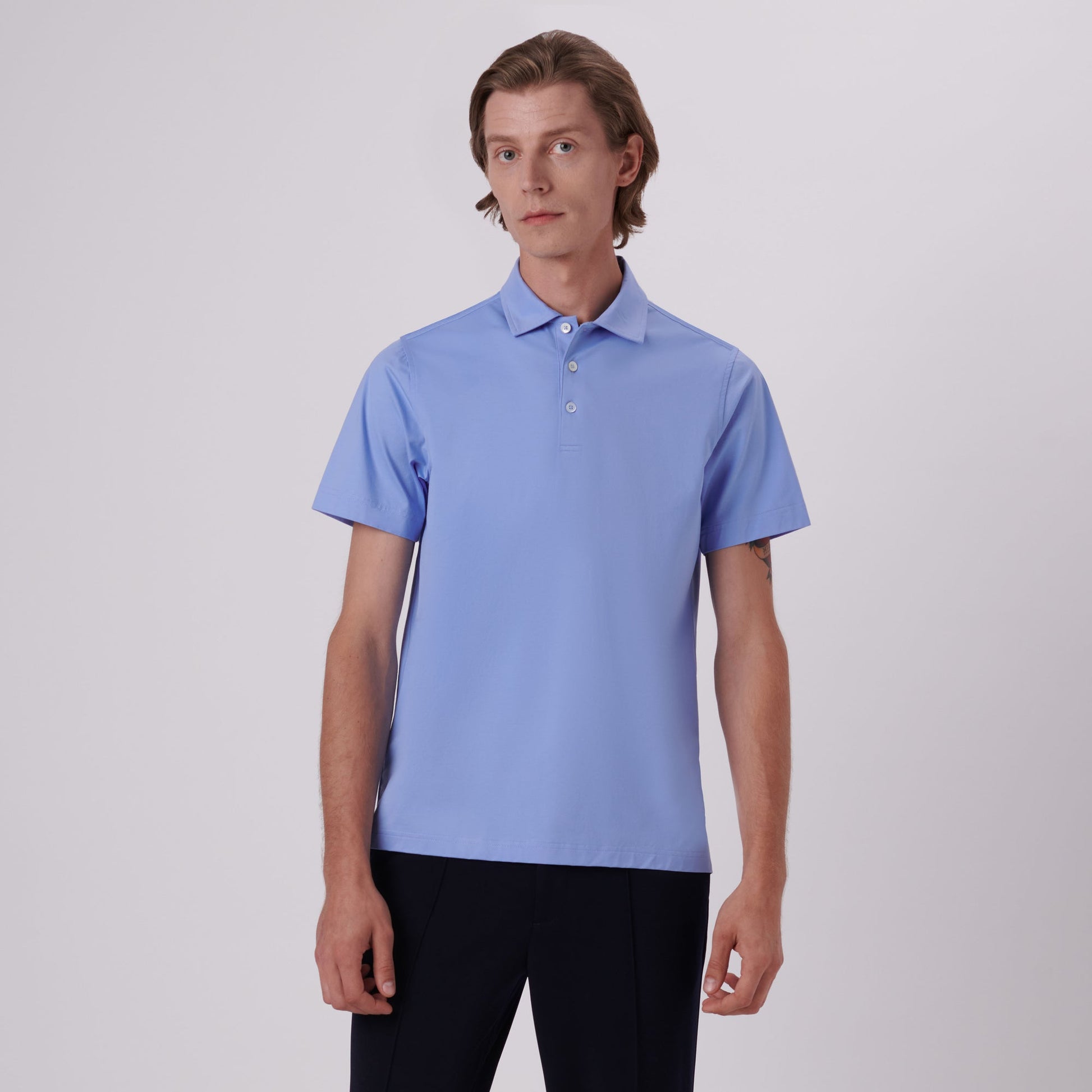 Bugatchi Victor Solid OoohCotton® Polo Sky