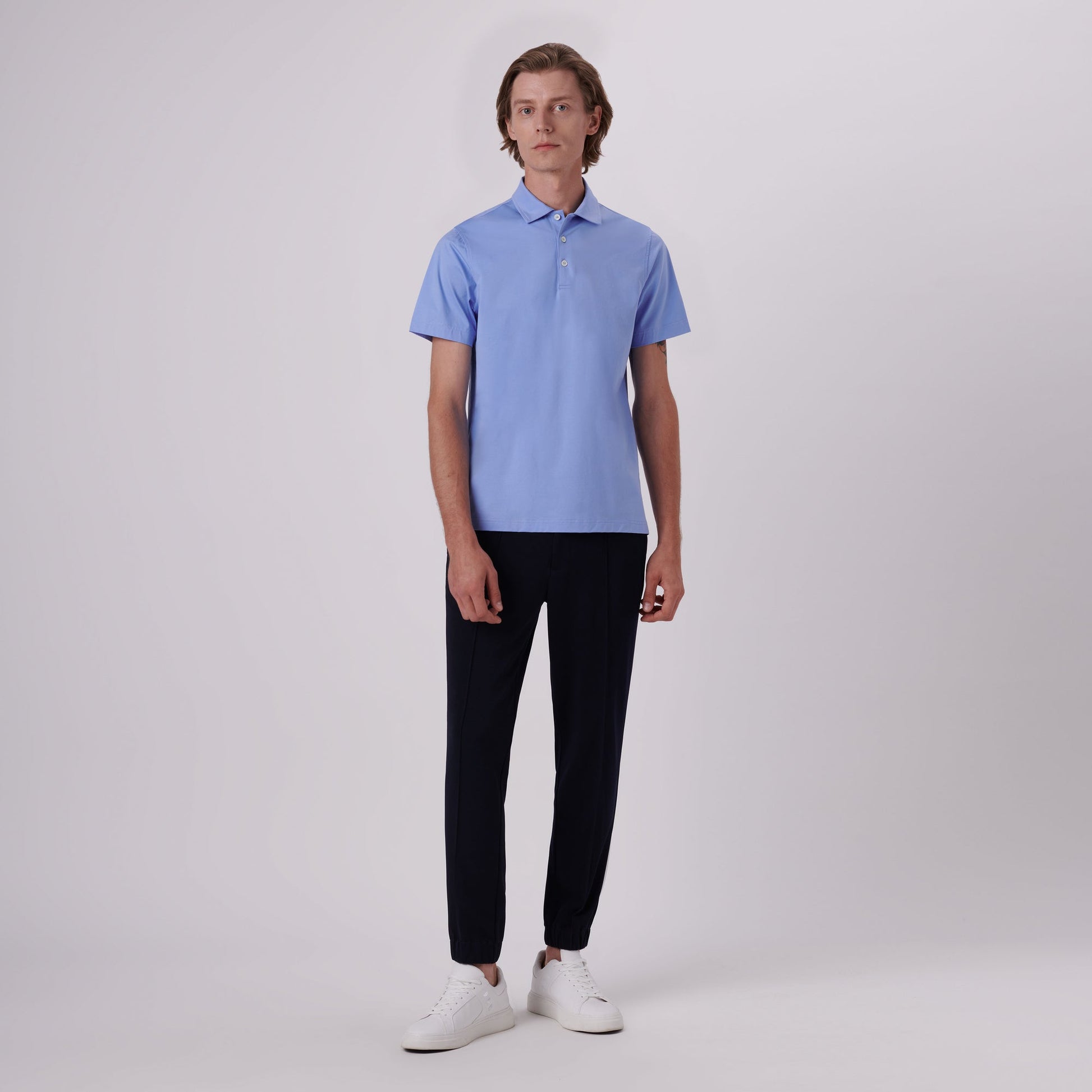 Bugatchi Victor Solid OoohCotton® Polo Sky