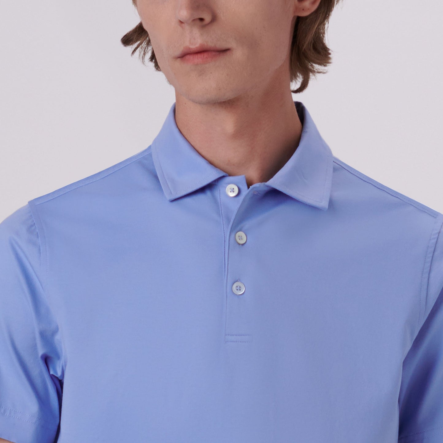 Bugatchi Victor Solid OoohCotton® Polo Sky