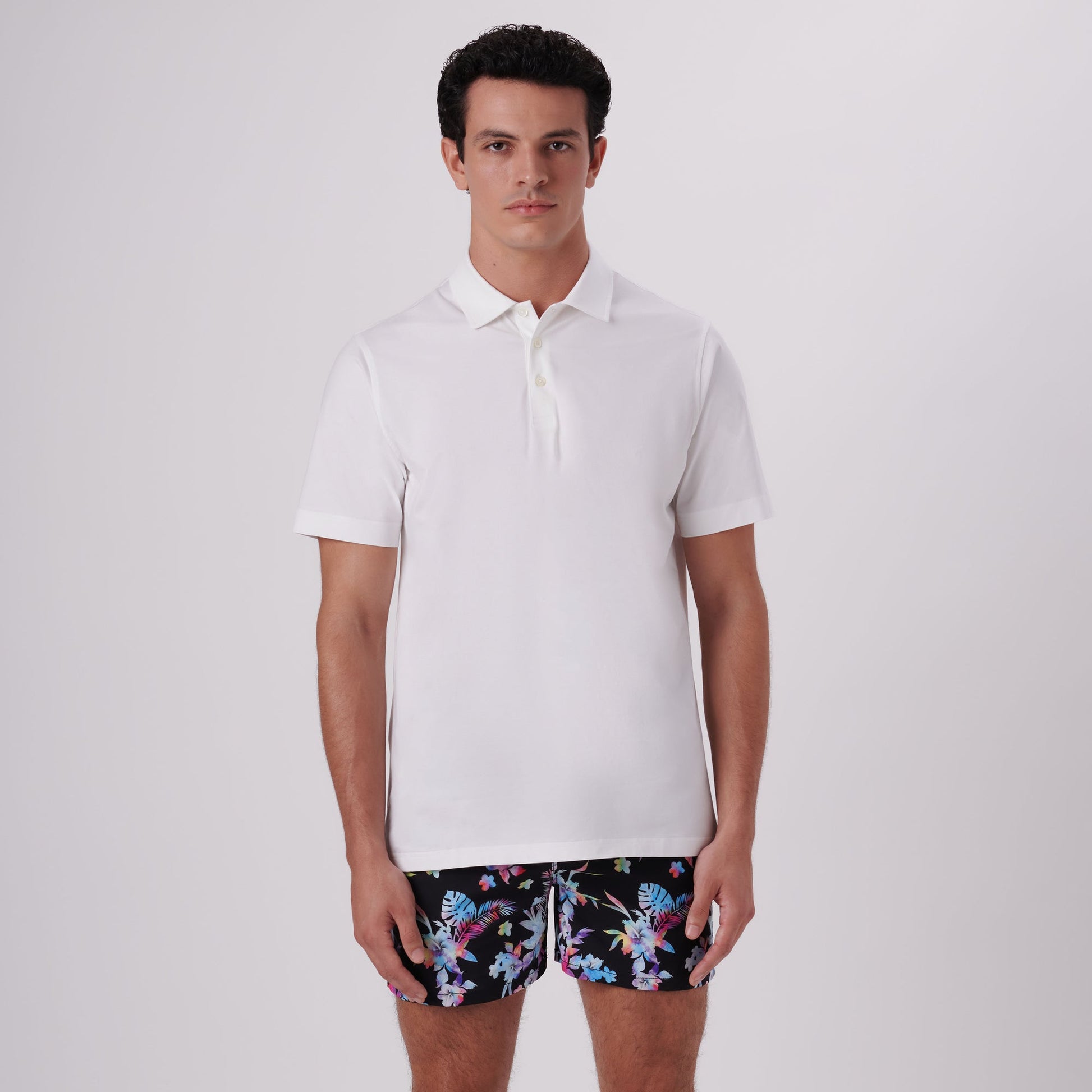 Bugatchi Victor Solid OoohCotton® Polo White