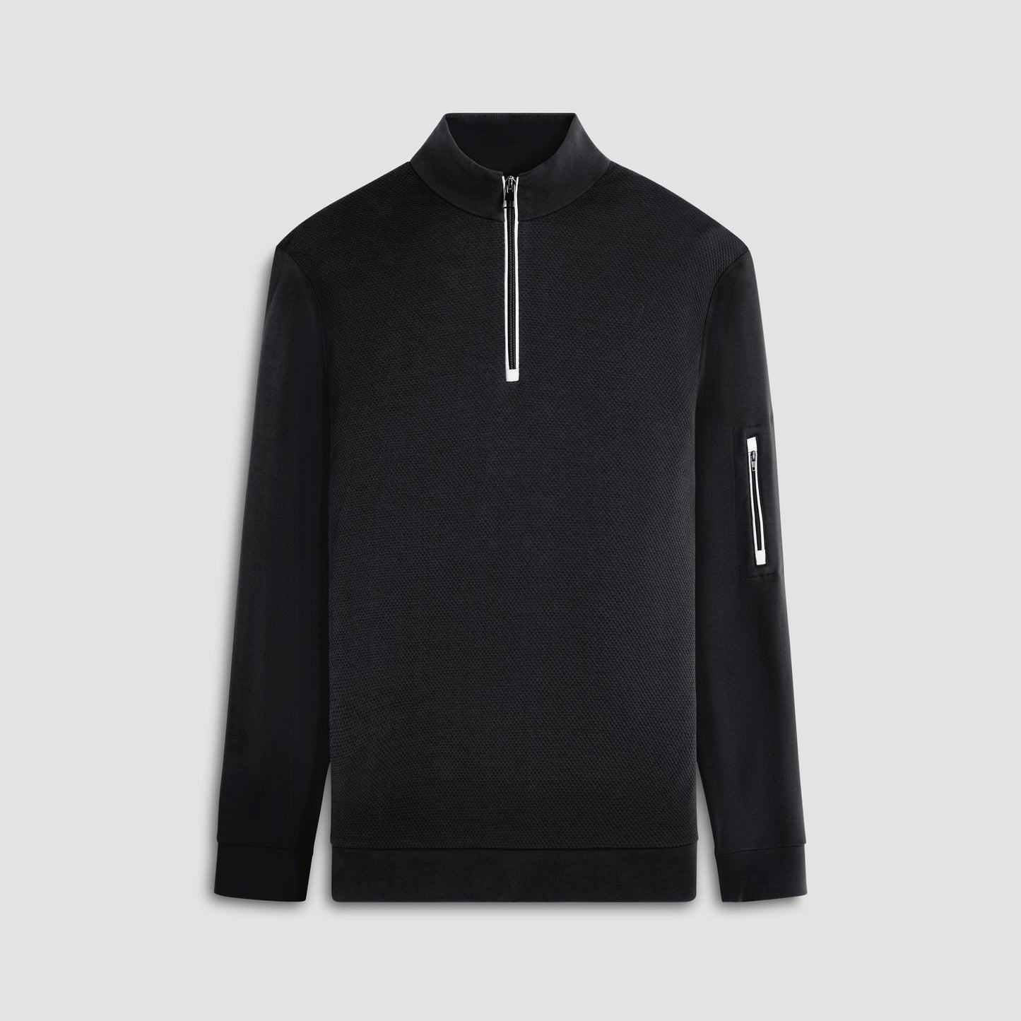 Bugatchi Beehive Quarter-Zip Pullover Black