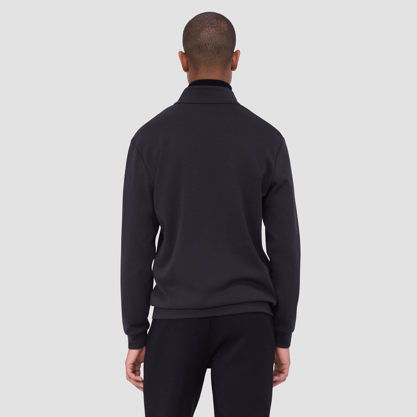 Bugatchi Beehive Quarter-Zip Pullover Black