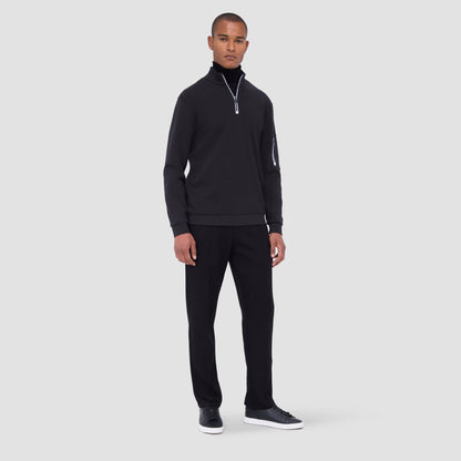Bugatchi Beehive Quarter-Zip Pullover Black