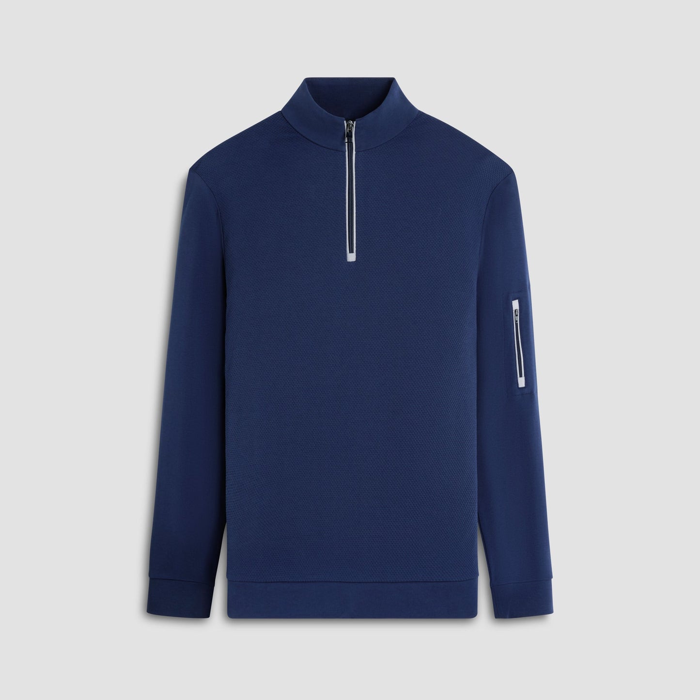 Bugatchi Beehive Quarter-Zip Pullover Navy