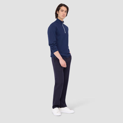 Bugatchi Beehive Quarter-Zip Pullover Navy