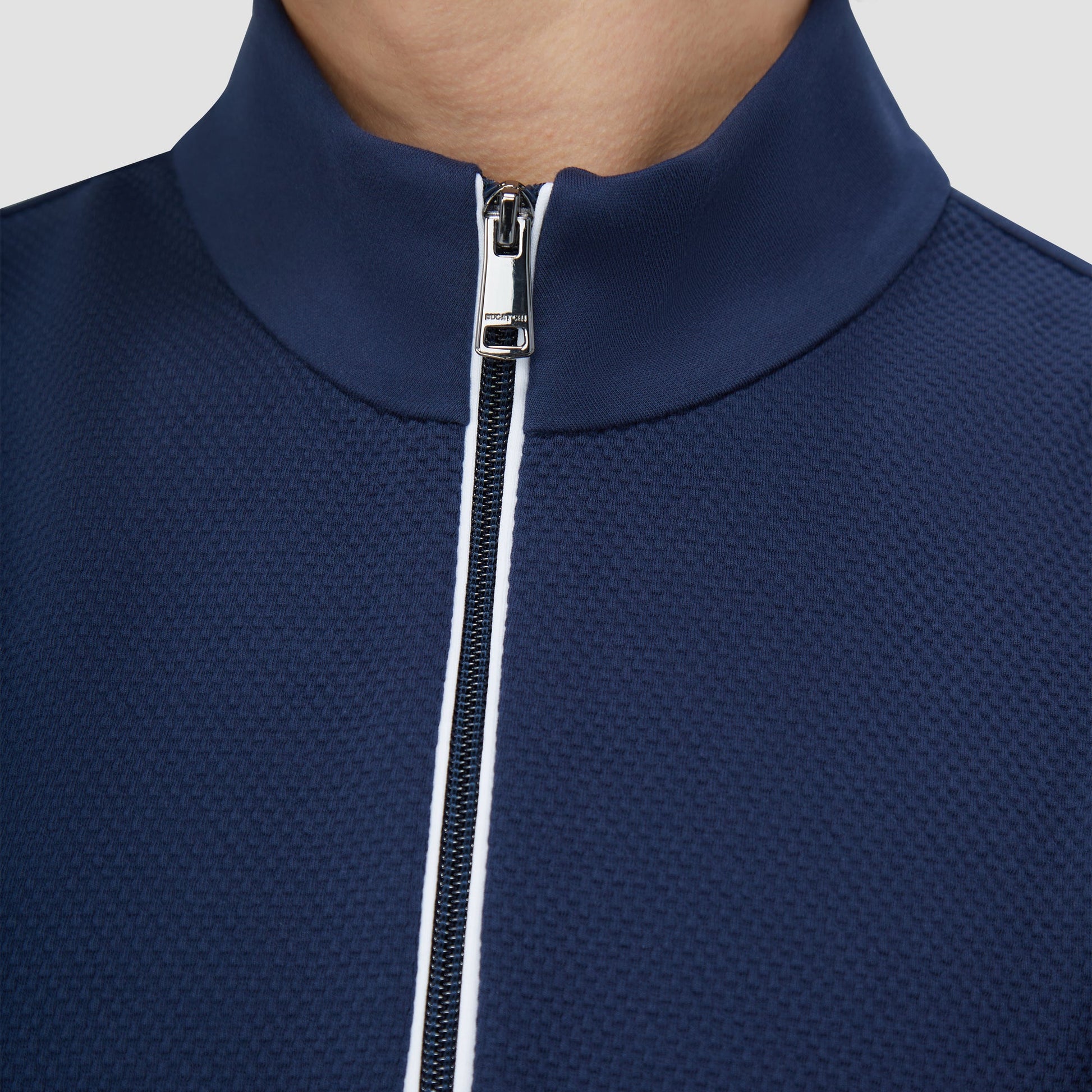 Bugatchi Beehive Quarter-Zip Pullover Navy