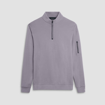 Bugatchi Beehive Quarter-Zip Pullover Platinum