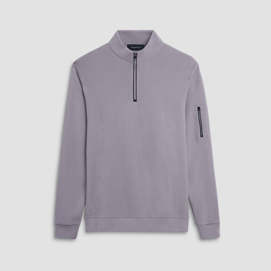 Bugatchi Beehive Quarter-Zip Pullover Platinum