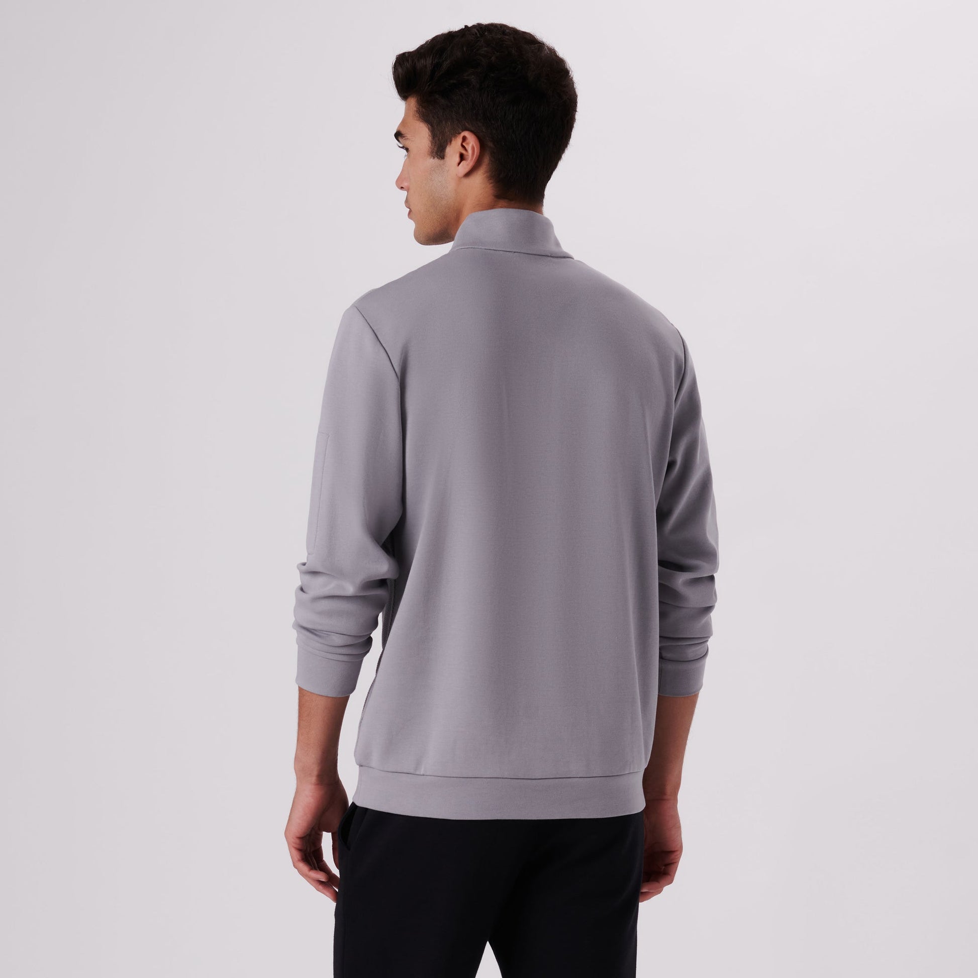 Bugatchi Beehive Quarter-Zip Pullover Platinum